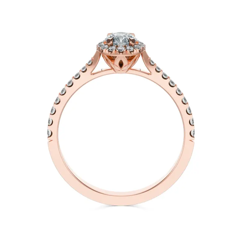 Pierścionek zaręczynowy różowe złoto